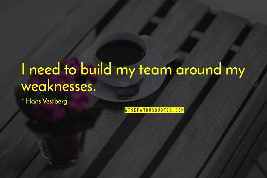 Hans Vestberg Quotes By Hans Vestberg: I need to build my team around my