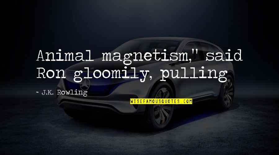 Hanson Music Quotes By J.K. Rowling: Animal magnetism," said Ron gloomily, pulling Hanson Music Quotes By J.K. Rowling: Animal magnetism," said Ron gloomily, pulling