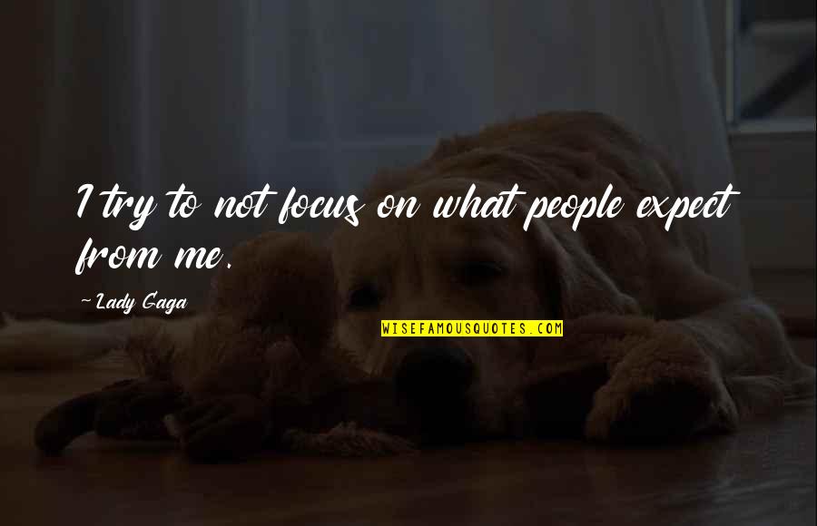 Hanssens Telecom Quotes By Lady Gaga: I try to not focus on what people