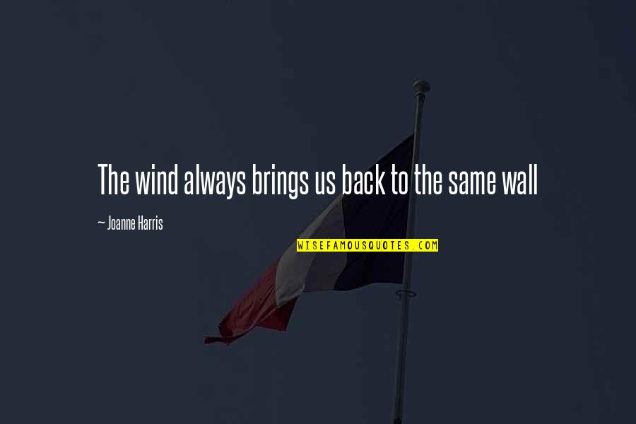 Hanter X Quotes By Joanne Harris: The wind always brings us back to the