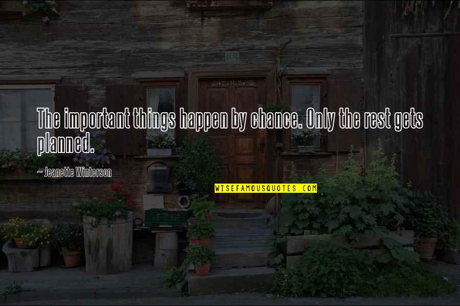 Hanuman Blessing Quotes By Jeanette Winterson: The important things happen by chance. Only the Hanuman Blessing Quotes By Jeanette Winterson: The important things happen by chance. Only the