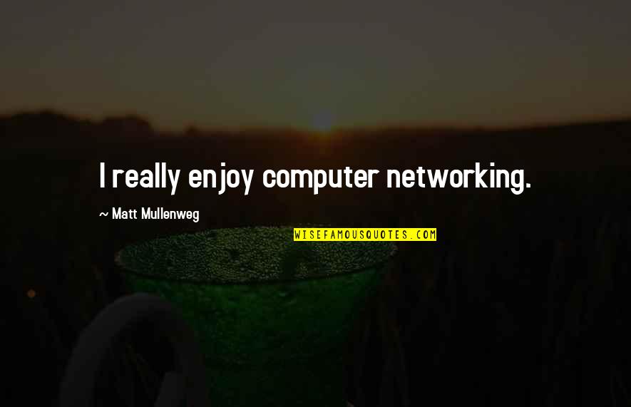 Hanusa Lab Quotes By Matt Mullenweg: I really enjoy computer networking.
