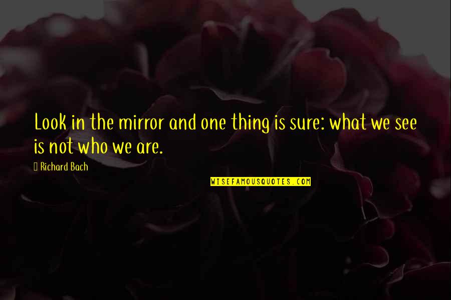 Hanusey Quotes By Richard Bach: Look in the mirror and one thing is