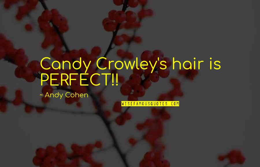 Hanzelka Art Quotes By Andy Cohen: Candy Crowley's hair is PERFECT!!