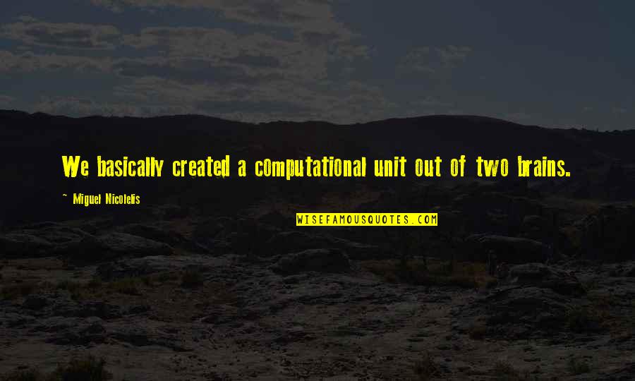 Haozous Place Quotes By Miguel Nicolelis: We basically created a computational unit out of Haozous Place Quotes By Miguel Nicolelis: We basically created a computational unit out of