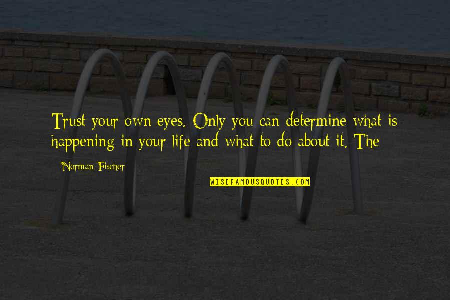 Happening In Life Quotes By Norman Fischer: Trust your own eyes. Only you can determine