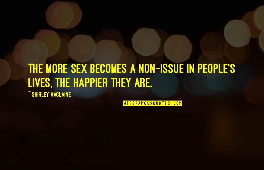Happier Now Quotes By Shirley Maclaine: The more sex becomes a non-issue in people's