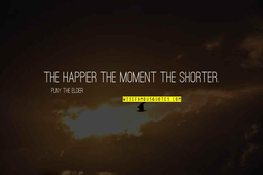 Happier Quotes By Pliny The Elder: The happier the moment the shorter.