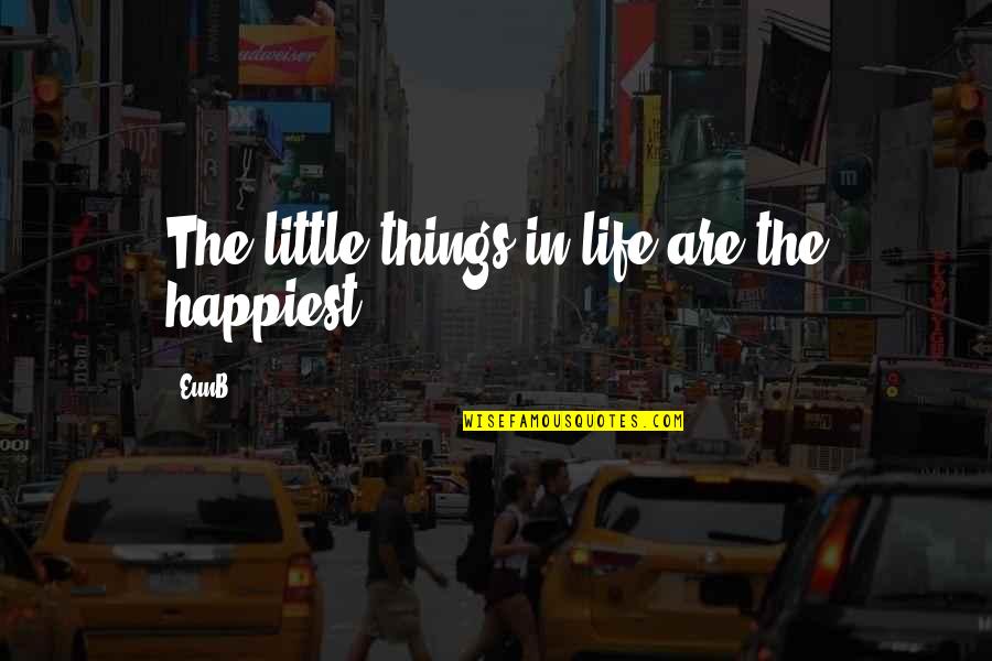 Happiest Life Quotes By EunB: The little things in life are the happiest