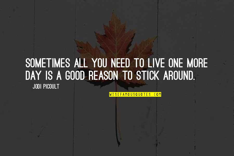Happiest Moment Life Quotes By Jodi Picoult: Sometimes all you need to live one more