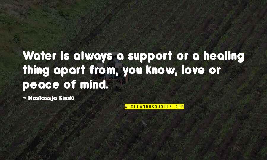 Happily Ever Afters Quotes By Nastassja Kinski: Water is always a support or a healing Happily Ever Afters Quotes By Nastassja Kinski: Water is always a support or a healing