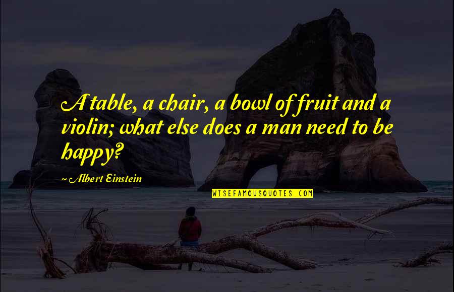Happiness Albert Einstein Quotes By Albert Einstein: A table, a chair, a bowl of fruit