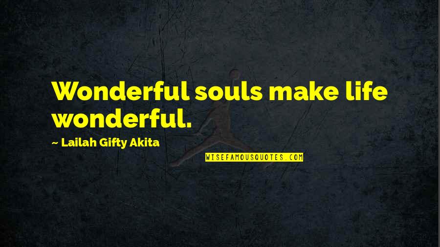 Happiness And Adventure Quotes By Lailah Gifty Akita: Wonderful souls make life wonderful.