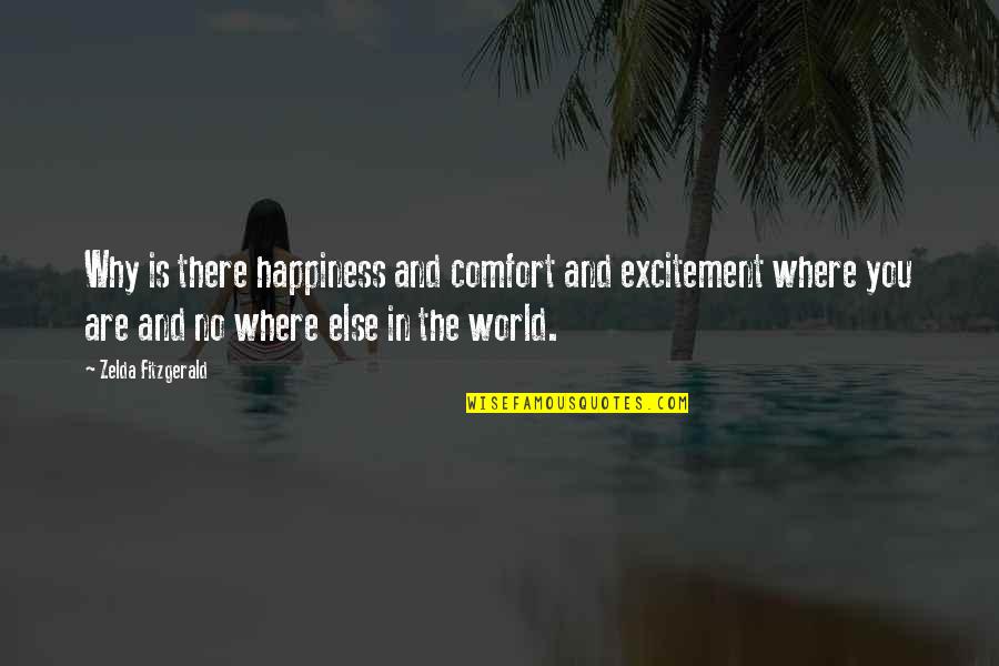 Happiness And Excitement Quotes By Zelda Fitzgerald: Why is there happiness and comfort and excitement