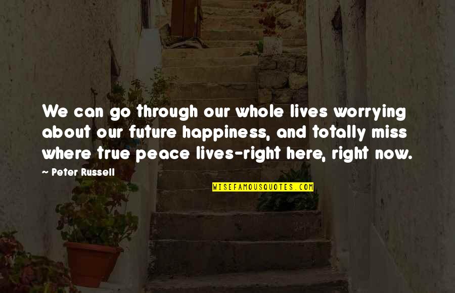 Happiness And Future Quotes By Peter Russell: We can go through our whole lives worrying Happiness And Future Quotes By Peter Russell: We can go through our whole lives worrying