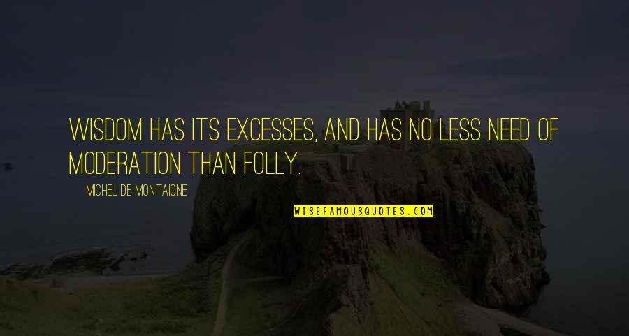 Happiness And Its Quotes By Michel De Montaigne: Wisdom has its excesses, and has no less