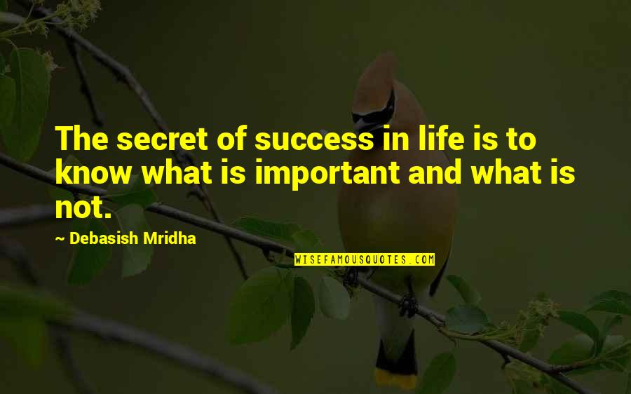 Happiness And Love In Quotes By Debasish Mridha: The secret of success in life is to