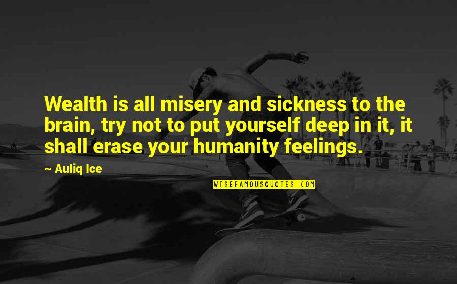 Happiness And Misery Quotes By Auliq Ice: Wealth is all misery and sickness to the