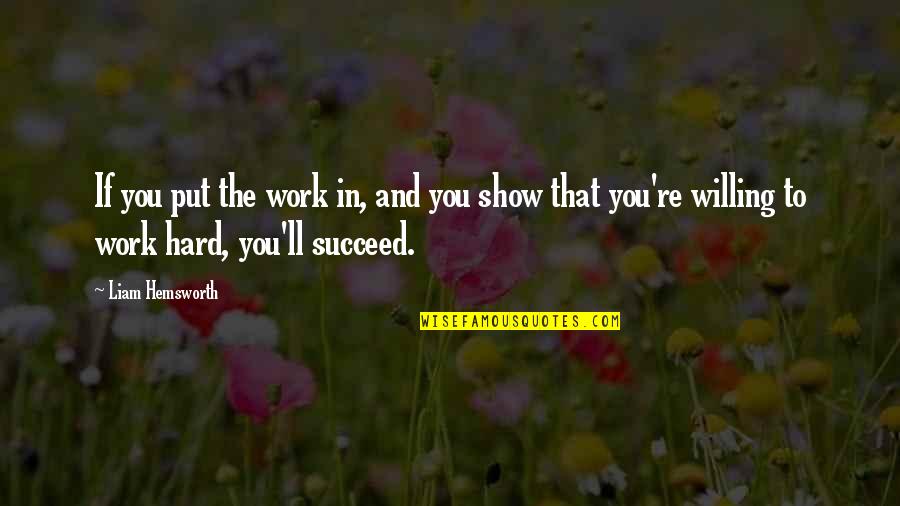 Happiness And Positivity In Life Quotes By Liam Hemsworth: If you put the work in, and you Happiness And Positivity In Life Quotes By Liam Hemsworth: If you put the work in, and you