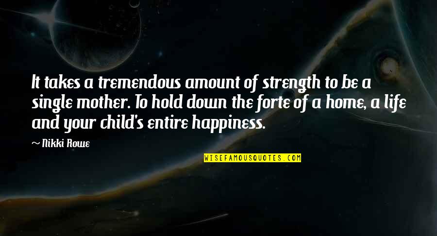Happiness And Strength Quotes By Nikki Rowe: It takes a tremendous amount of strength to