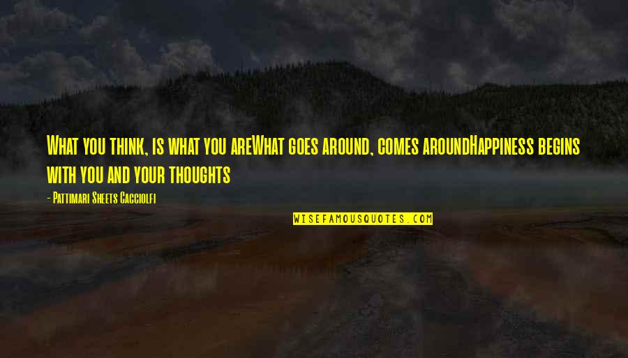 Happiness Around You Quotes By Pattimari Sheets Cacciolfi: What you think, is what you areWhat goes
