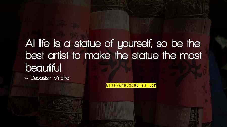 Happiness Best Inspirational Quotes By Debasish Mridha: All life is a statue of yourself, so