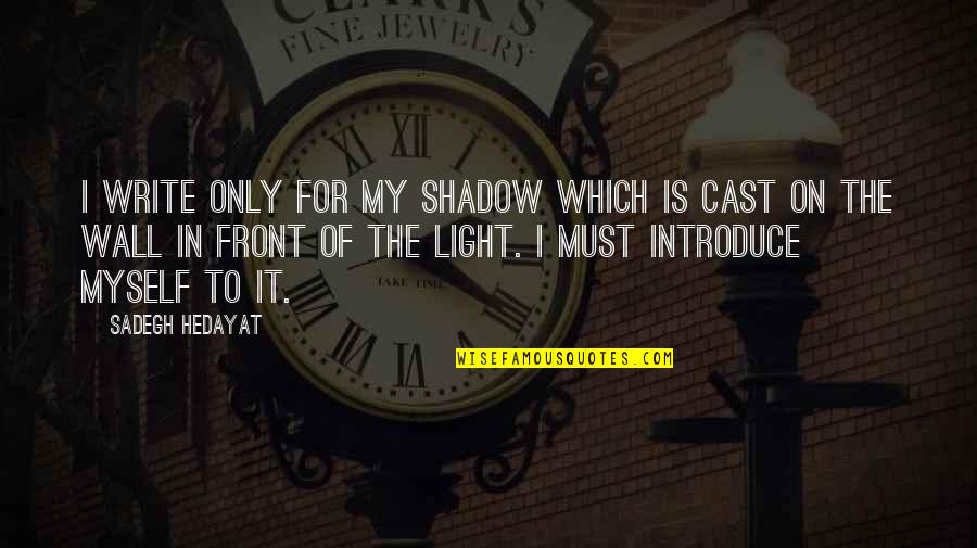 Happiness By Philosophers Quotes By Sadegh Hedayat: I write only for my shadow which is