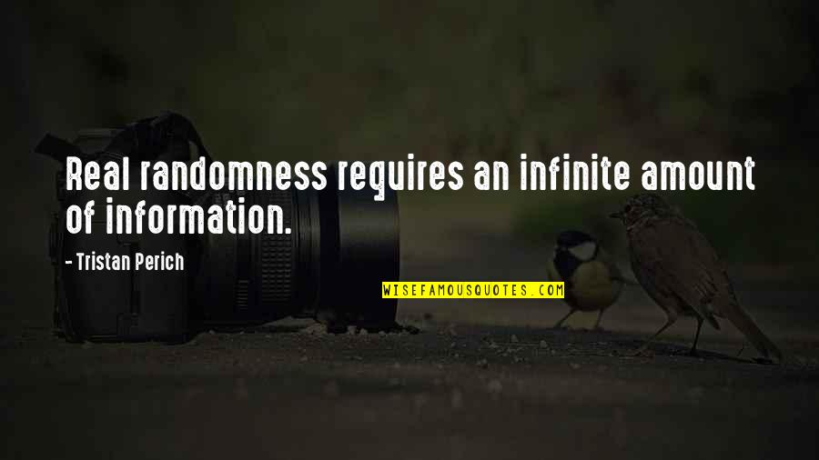 Happiness In Spanish Quotes By Tristan Perich: Real randomness requires an infinite amount of information.