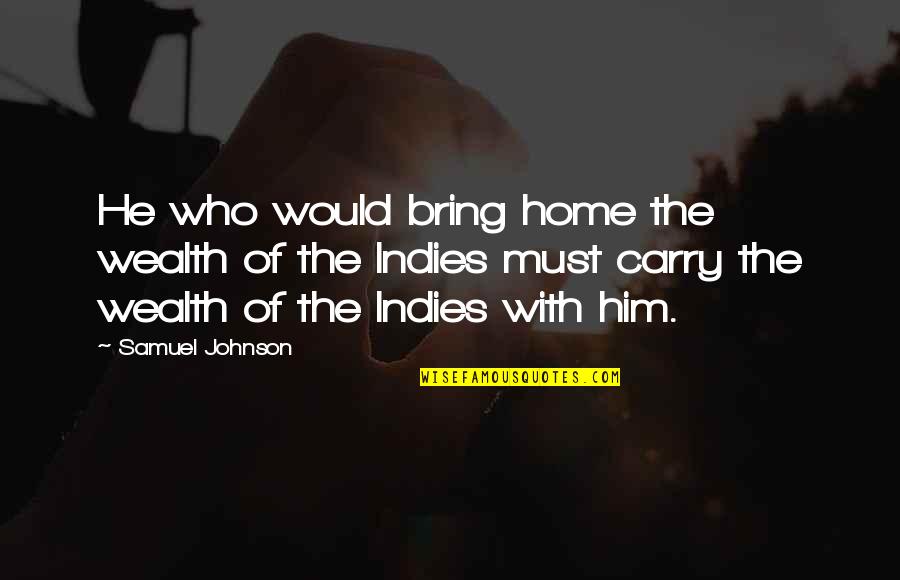 Happiness In The Home Quotes By Samuel Johnson: He who would bring home the wealth of
