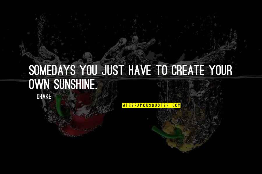 Happiness In The Morning Quotes By Drake: Somedays you just have to create your own