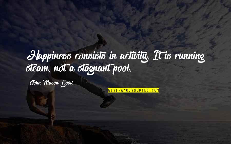 Happiness In The Pool Quotes By John Mason Good: Happiness consists in activity. It is running steam,