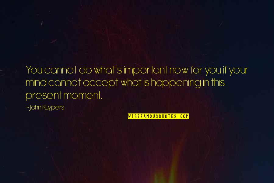 Happiness In You Quotes By John Kuypers: You cannot do what's important now for you