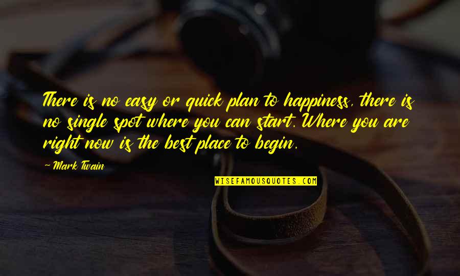 Happiness Is Achieved Quotes By Mark Twain: There is no easy or quick plan to