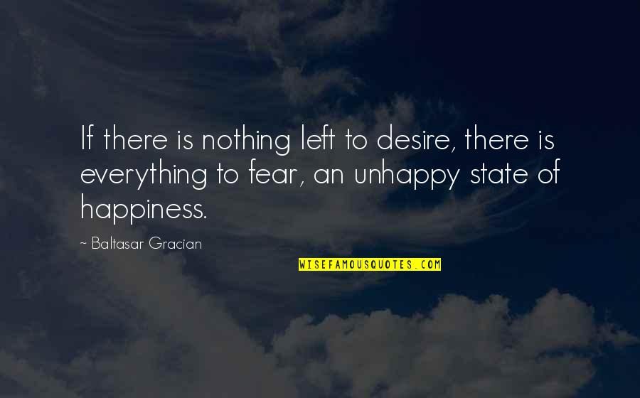 Happiness Is Everything Quotes By Baltasar Gracian: If there is nothing left to desire, there