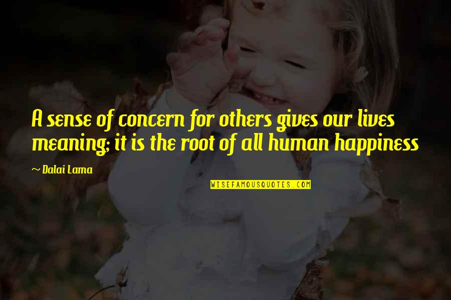 Happiness Is My Family Quotes By Dalai Lama: A sense of concern for others gives our