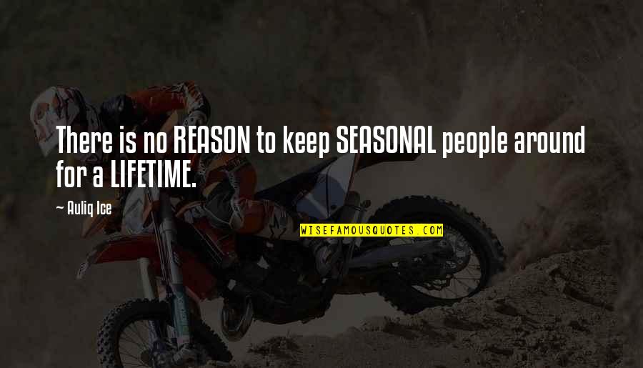 Happiness Life Life Quotes By Auliq Ice: There is no REASON to keep SEASONAL people