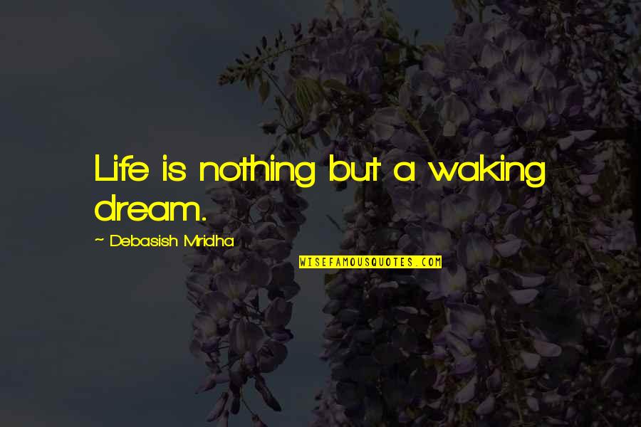 Happiness Life Life Quotes By Debasish Mridha: Life is nothing but a waking dream.