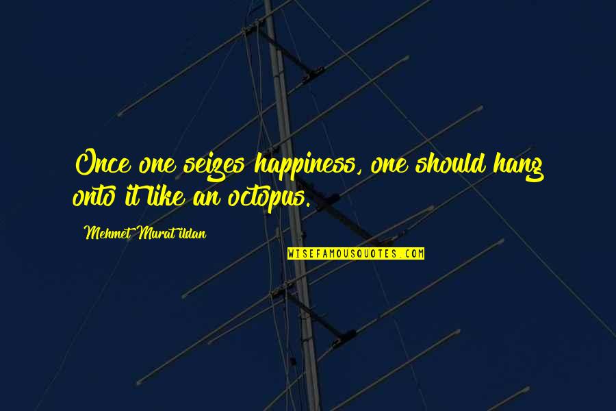 Happiness Quotations And Quotes By Mehmet Murat Ildan: Once one seizes happiness, one should hang onto