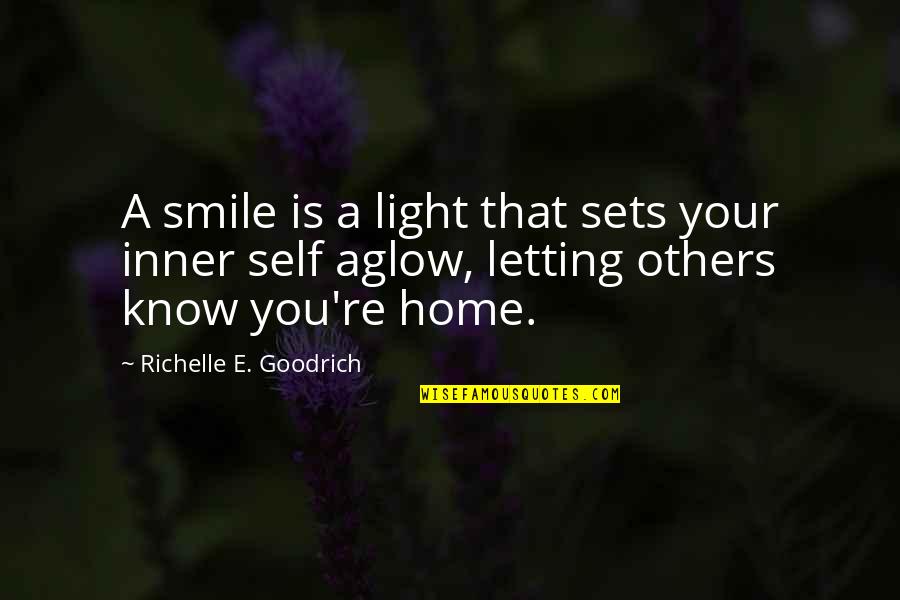 Happiness Smile Quotes By Richelle E. Goodrich: A smile is a light that sets your Happiness Smile Quotes By Richelle E. Goodrich: A smile is a light that sets your