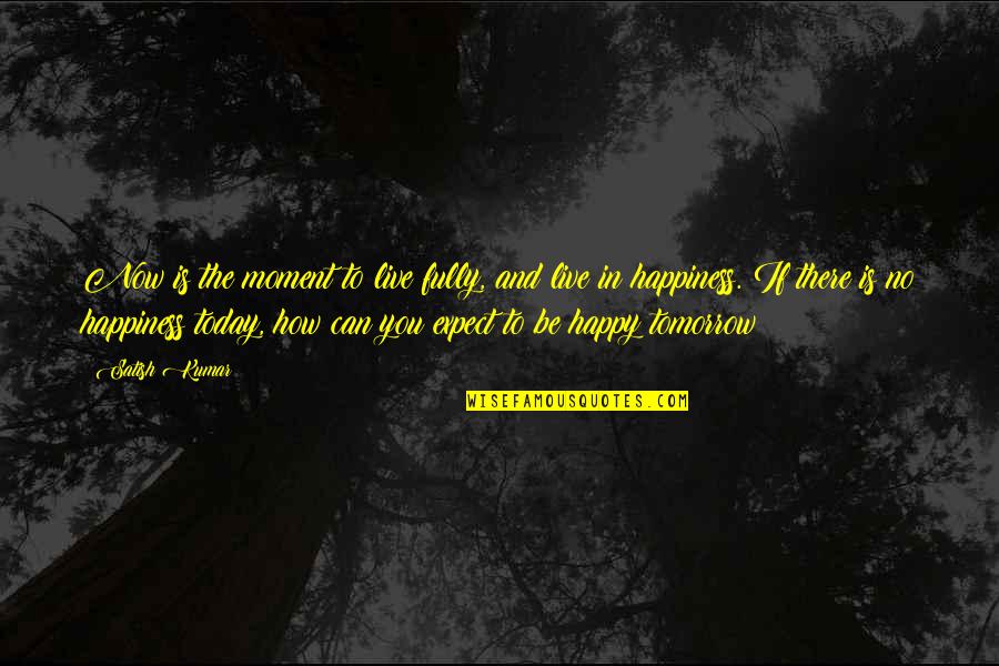 Happiness Today Quotes By Satish Kumar: Now is the moment to live fully, and
