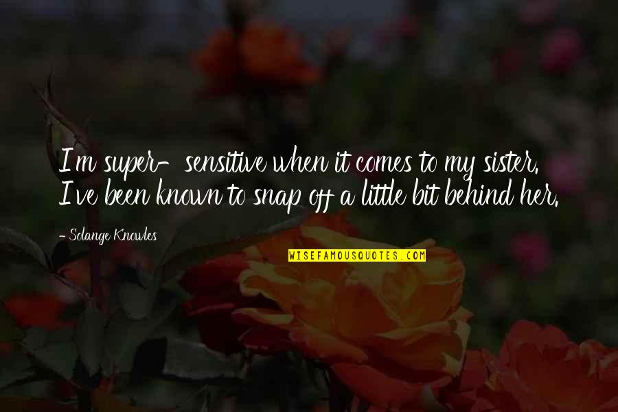 Happiness Todd Solondz Quotes By Solange Knowles: I'm super-sensitive when it comes to my sister.