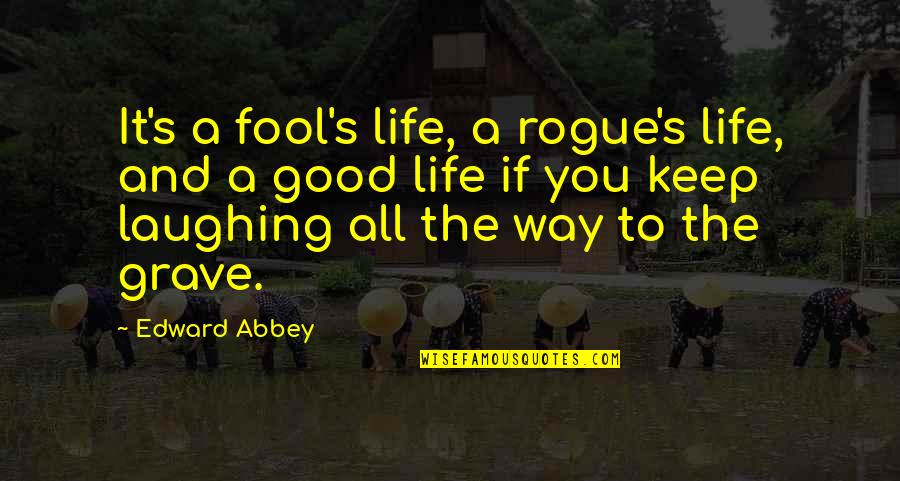 Happiness Tumblr Quotes By Edward Abbey: It's a fool's life, a rogue's life, and