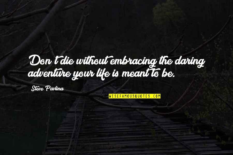 Happiness Tumblr Quotes By Steve Pavlina: Don't die without embracing the daring adventure your