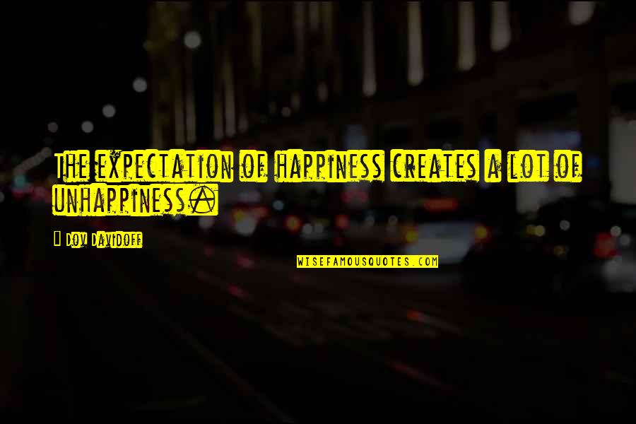 Happiness Vs Unhappiness Quotes By Dov Davidoff: The expectation of happiness creates a lot of