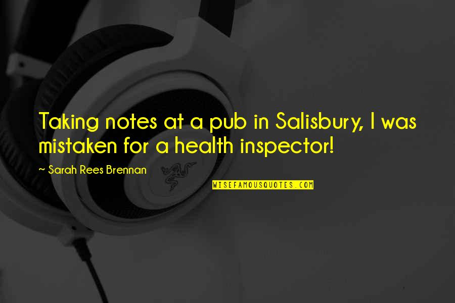 Happy 12 Rabi Ul Awal Quotes By Sarah Rees Brennan: Taking notes at a pub in Salisbury, I