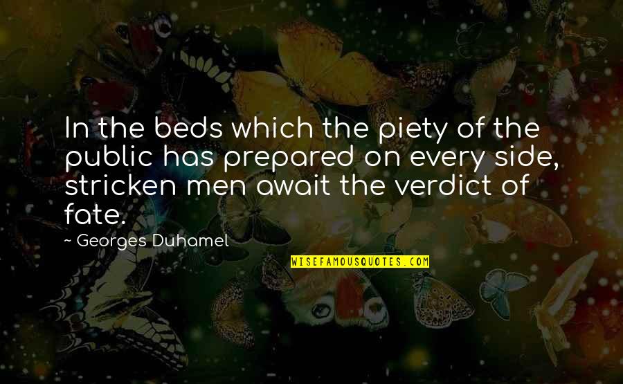 Happy 20th Anniversary Quotes By Georges Duhamel: In the beds which the piety of the