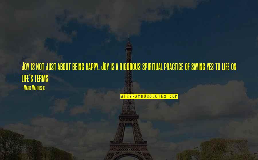 Happy About Life Quotes By Mark Matousek: Joy is not just about being happy. Joy Happy About Life Quotes By Mark Matousek: Joy is not just about being happy. Joy