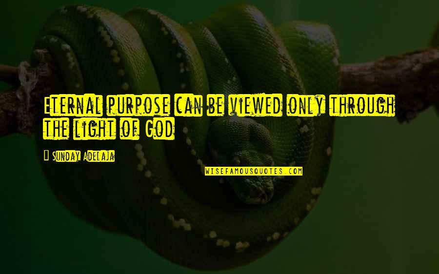 Happy Adoption Quotes By Sunday Adelaja: Eternal purpose can be viewed only through the