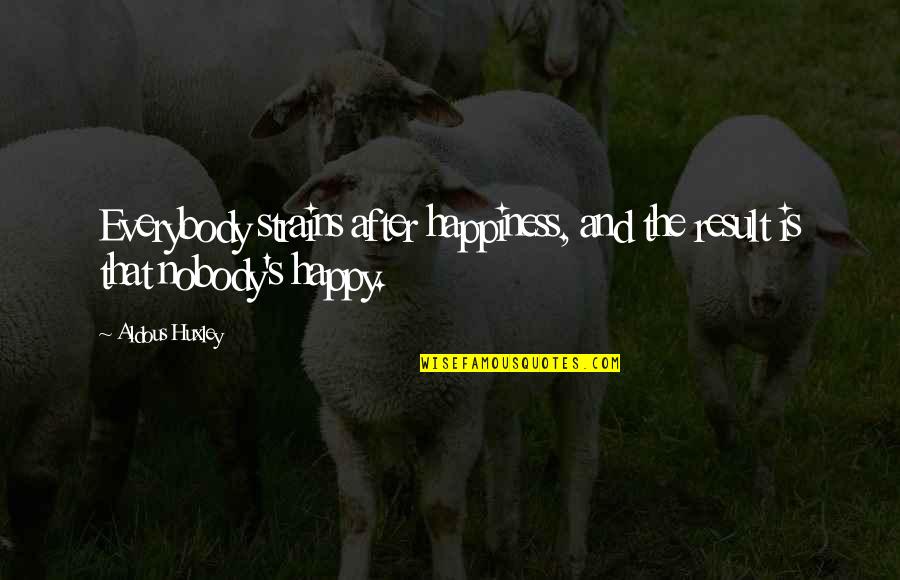 Happy After You Quotes By Aldous Huxley: Everybody strains after happiness, and the result is