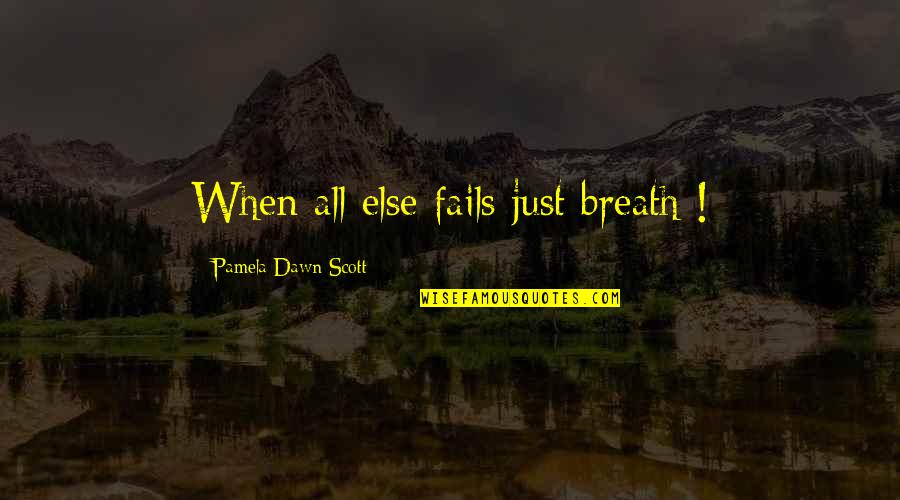 Happy Birthday Preeti Quotes By Pamela Dawn Scott: When all else fails just breath !